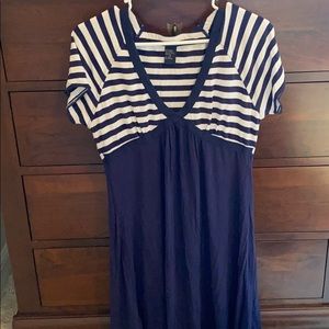 Boston Proper low cut sundress blue stripped M